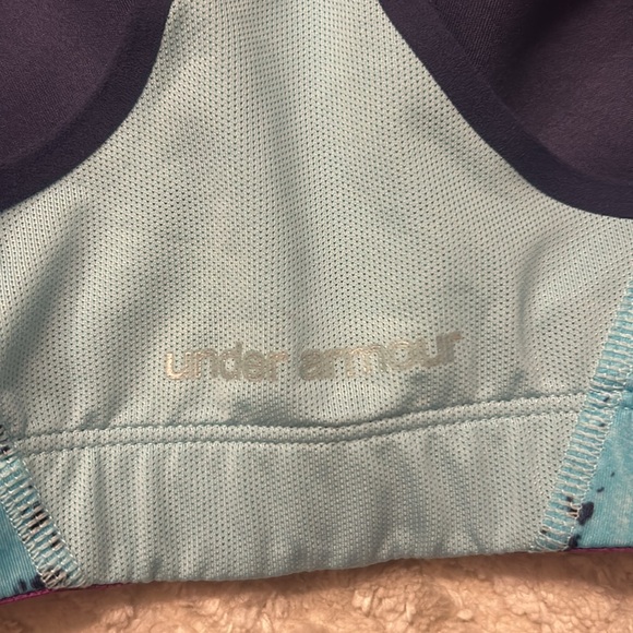 Under Armour Compression Sports Bra Zip Up Front Size 32DD Heat Gear Workout - Picture 3 of 6